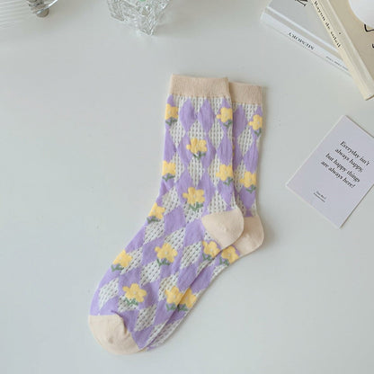 Rufia - Colorful Tulip Crew Socks
