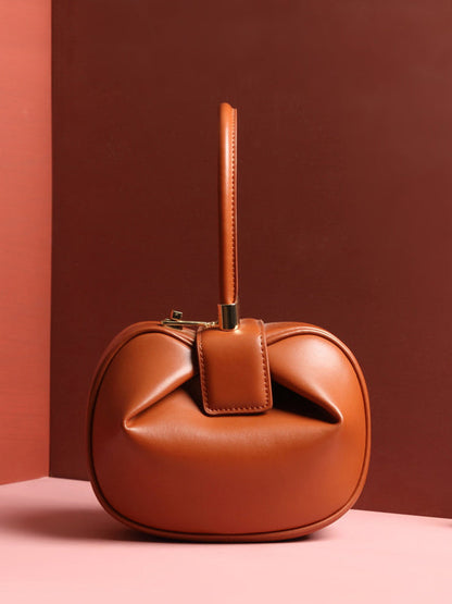 Retro Fashion Solid Color Three-Dimensional Handbags