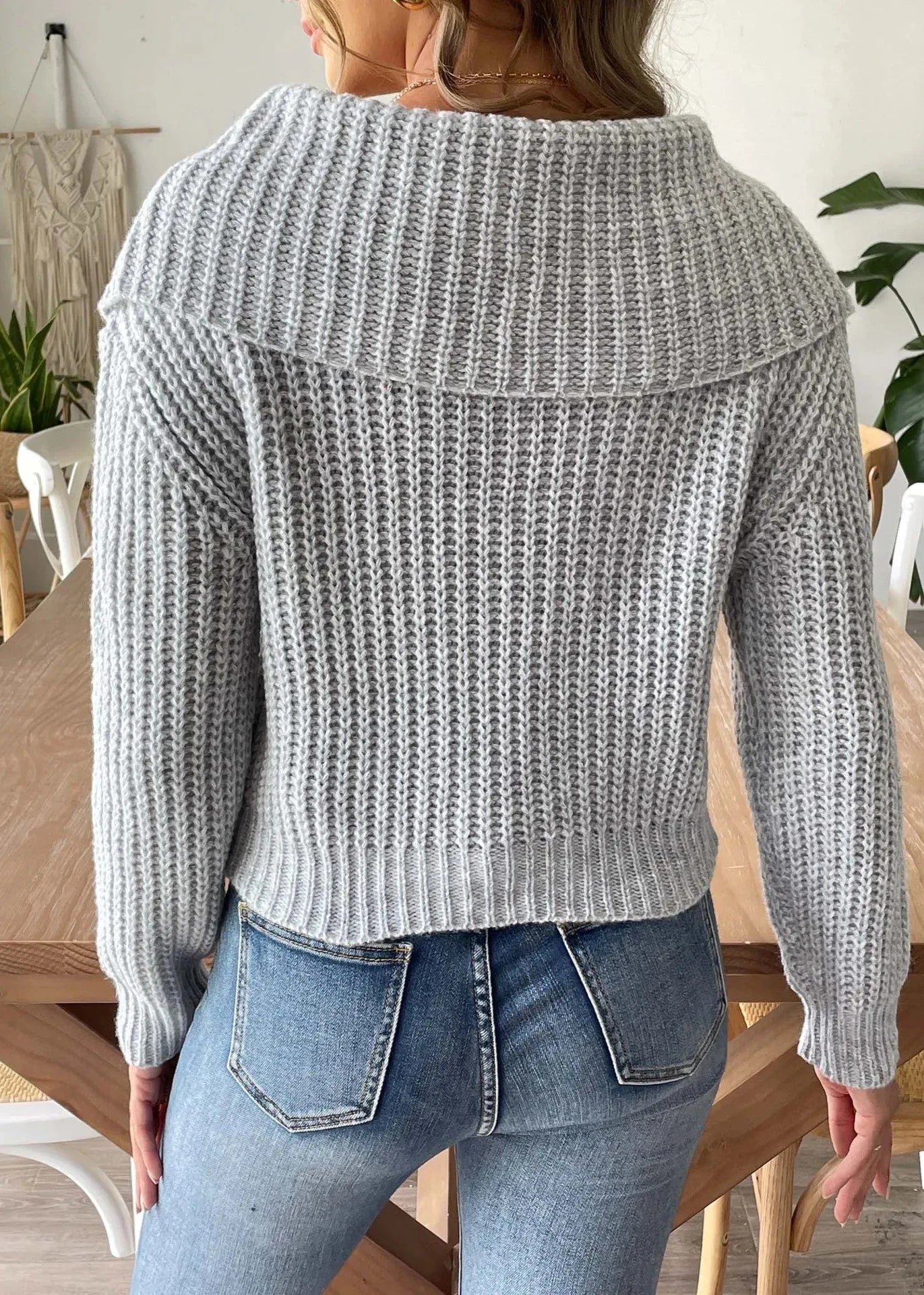 Short Beaded Lapel Sweater In Soft Knit