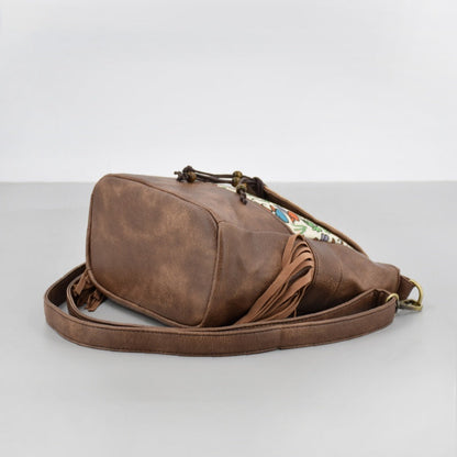 Vintage Stitching Embroidered PU Bag