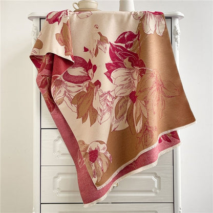 Jacquard Fringed Cashmere-Like Scarf