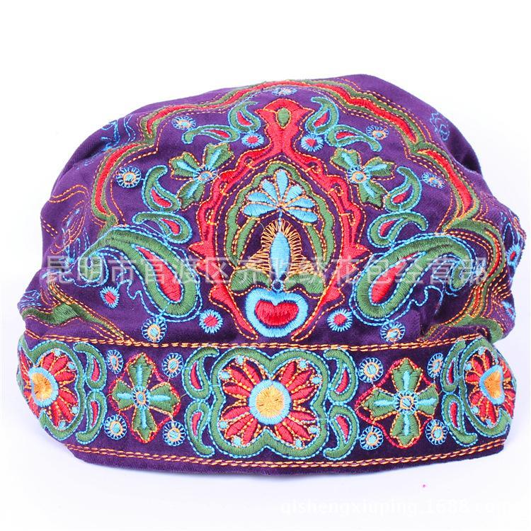 Tibetan Ethnic Embroidered Headscarf Hat Leisure Retro Embroidered Hat