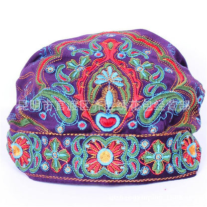 Tibetan Ethnic Embroidered Headscarf Hat Leisure Retro Embroidered Hat