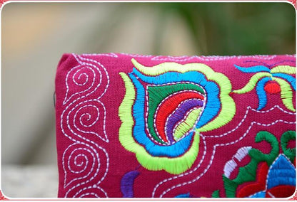 Yunnan Ethnic Embroidery Coin Purse Big Peony Women'S Cloth Bag Clutch Bag