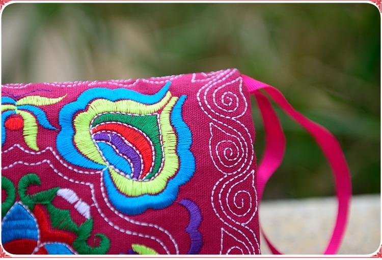 Yunnan Ethnic Embroidery Coin Purse Big Peony Women'S Cloth Bag Clutch Bag