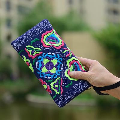 Yunnan Ethnic Embroidery Coin Purse Big Peony Women'S Cloth Bag Clutch Bag