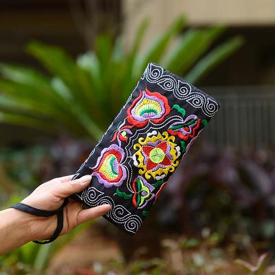 Yunnan Ethnic Embroidery Coin Purse Big Peony Women'S Cloth Bag Clutch Bag