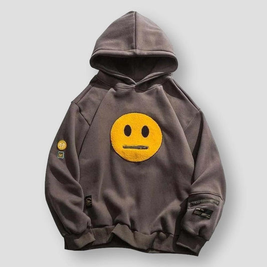 Sky Madrid Zip It Smiley Hoodie