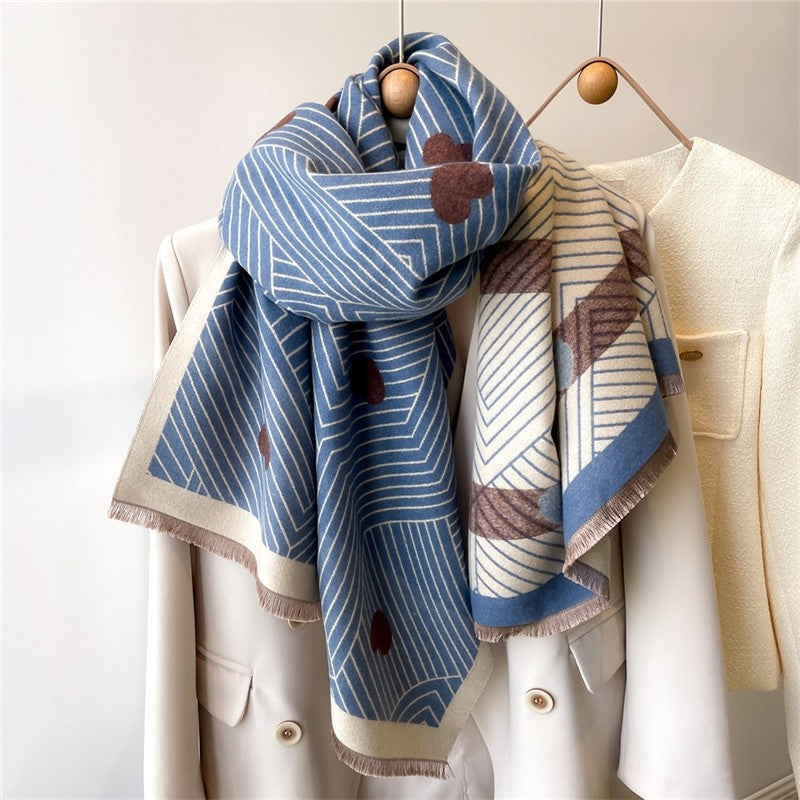 Vintage Printed Fringed Warm Scarf