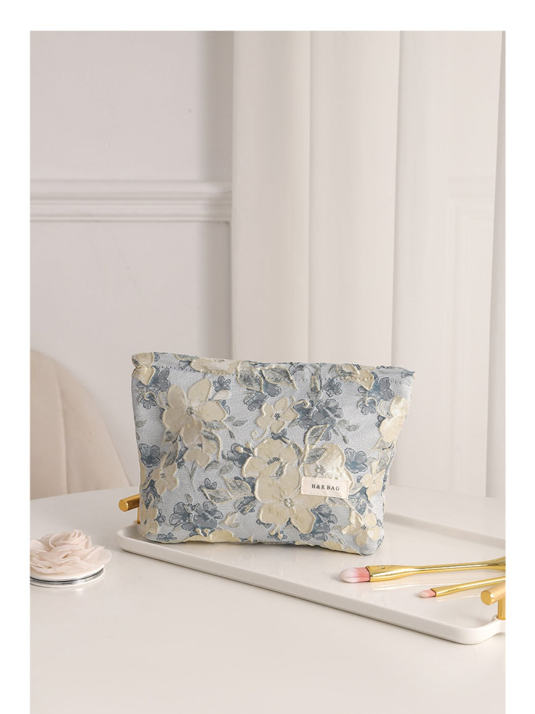 Cosbai - Coin Purse &amp; Cosmetic Bag with Floral Prints - 2 Sizes