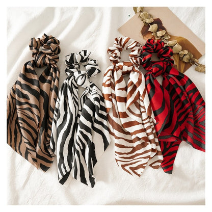 Snake Zebra Print Scarf Scrunchie