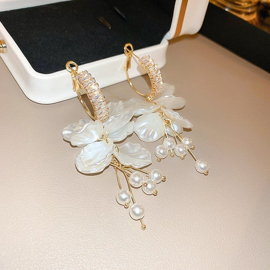 Zircon Pearl Shell Earrings