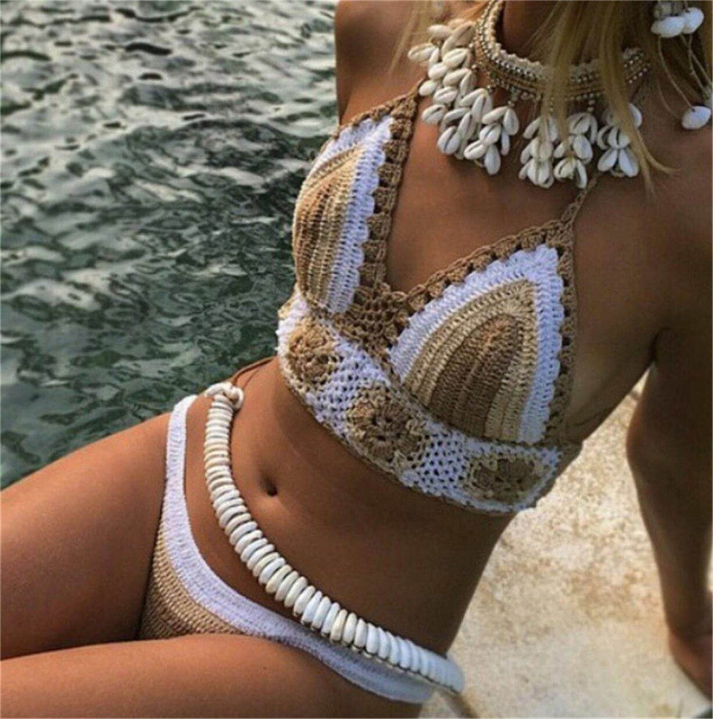 New Knitted Sexy Split Swimwear