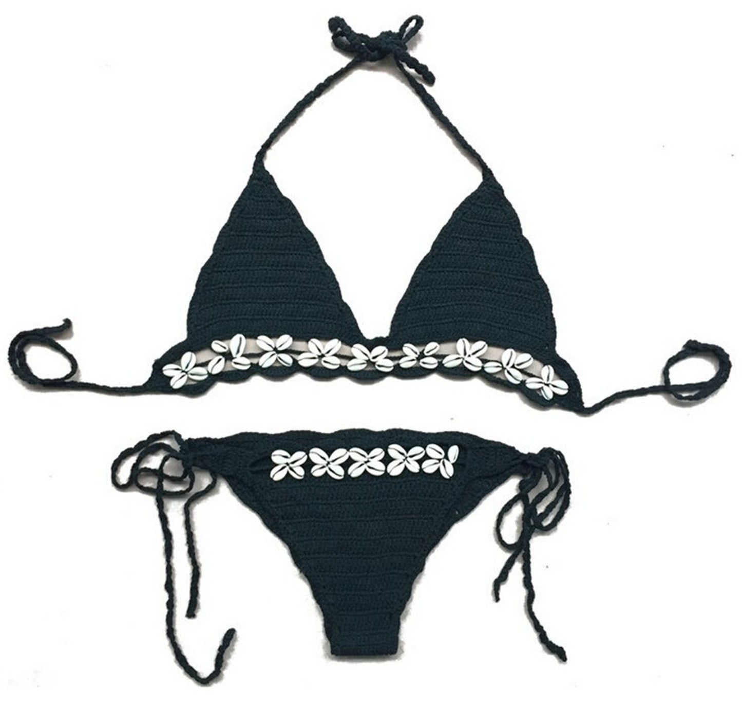 Ladies Crochet Swimsuit Shell Bikini Set