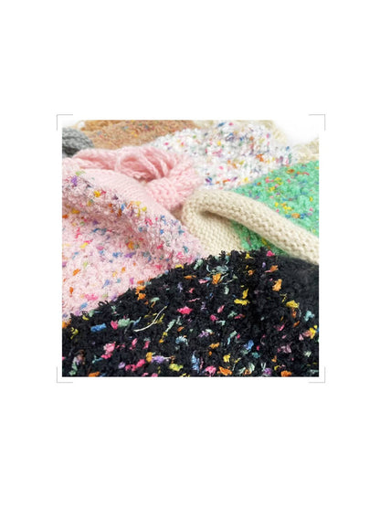 Haila - Winter Knitted Beanie with Tassels &amp; Colorful Speckled Patterns