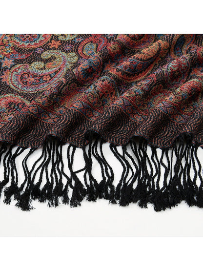 Scarvii - Bohemian Paisley Print Scarf with Fringe
