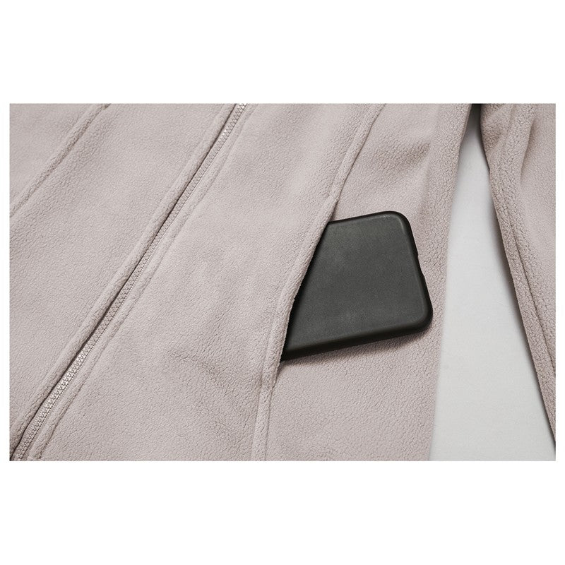 Solid Color Slim Fit Fleece Jacket