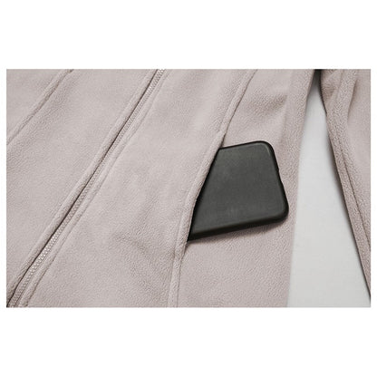 Solid Color Slim Fit Fleece Jacket