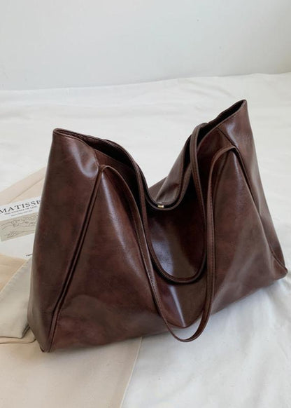 Spacious Faux Leather Tote With Glossy Finish