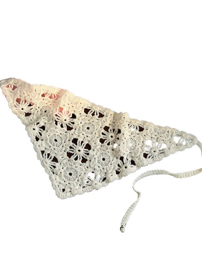 Haila - Boho Style Hollow Crochet Triangle Headscarf