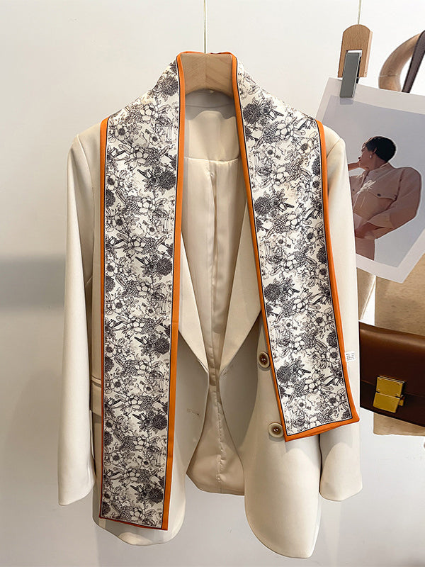 Contrast Color Floral Printed Hair Band Scarf