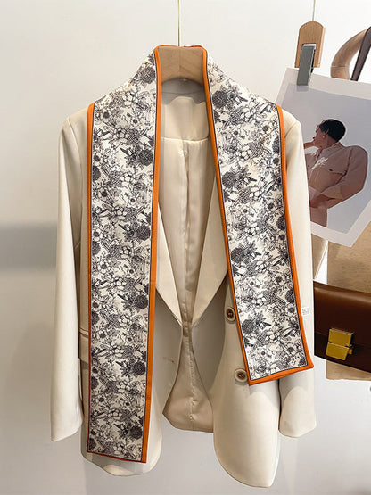 Contrast Color Floral Printed Hair Band Scarf