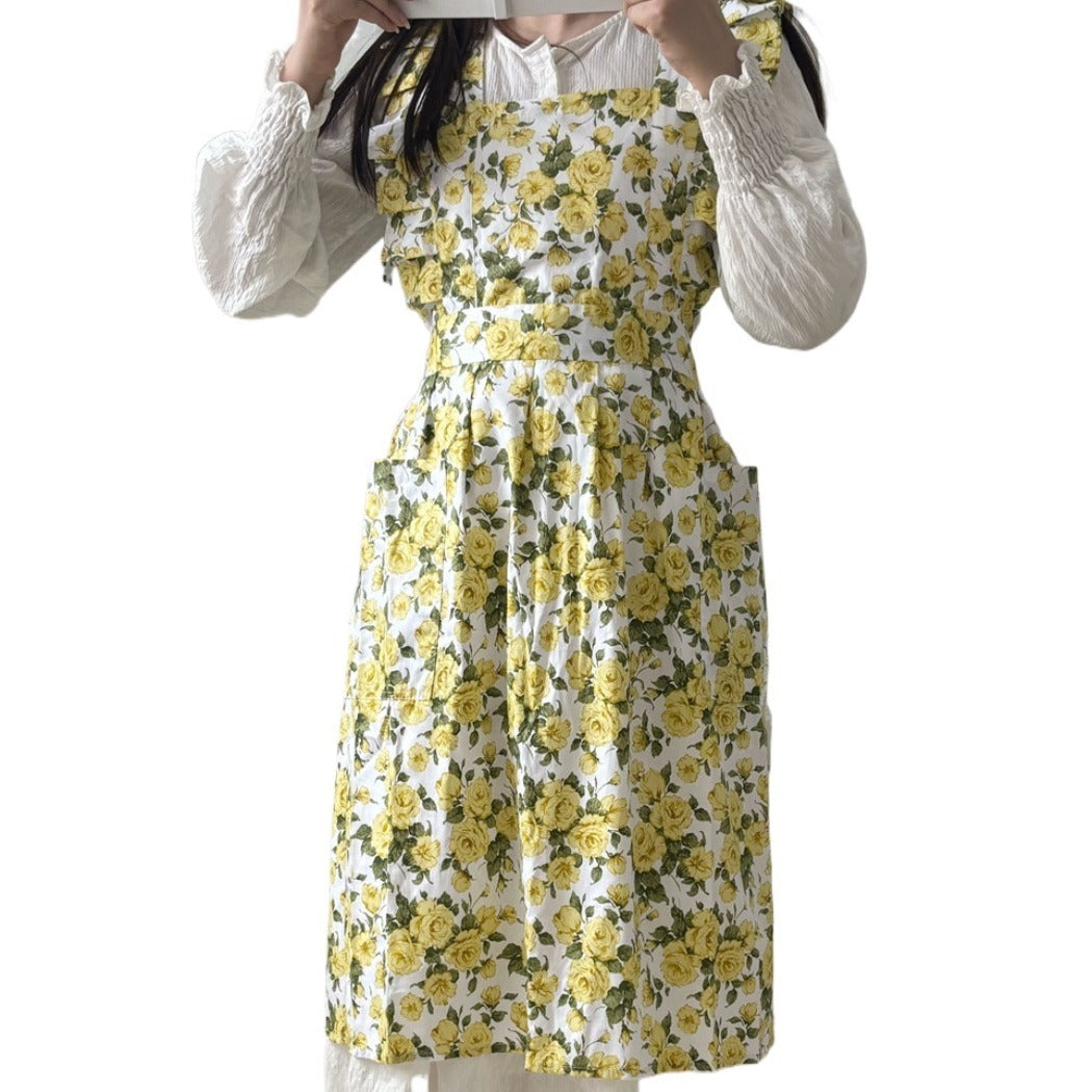Apros - Floral Ruffle Apron - Sweet &amp; Stylish