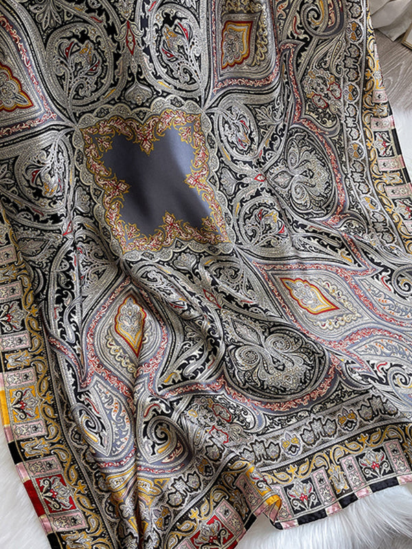 Flower Print Multi-Colored Shawl&Scarf