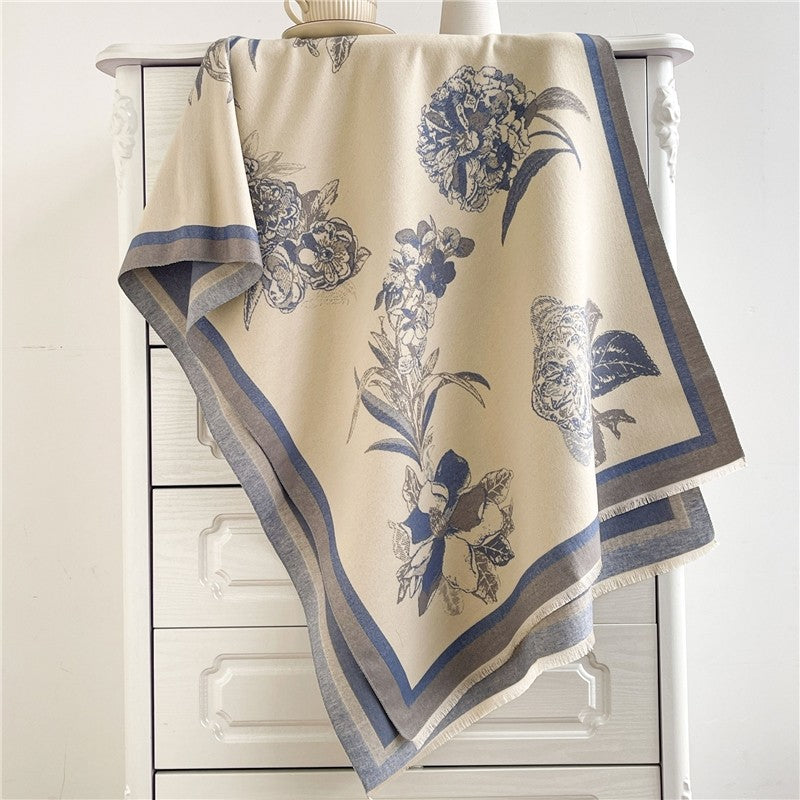 Jacquard Fringed Cashmere-Like Scarf