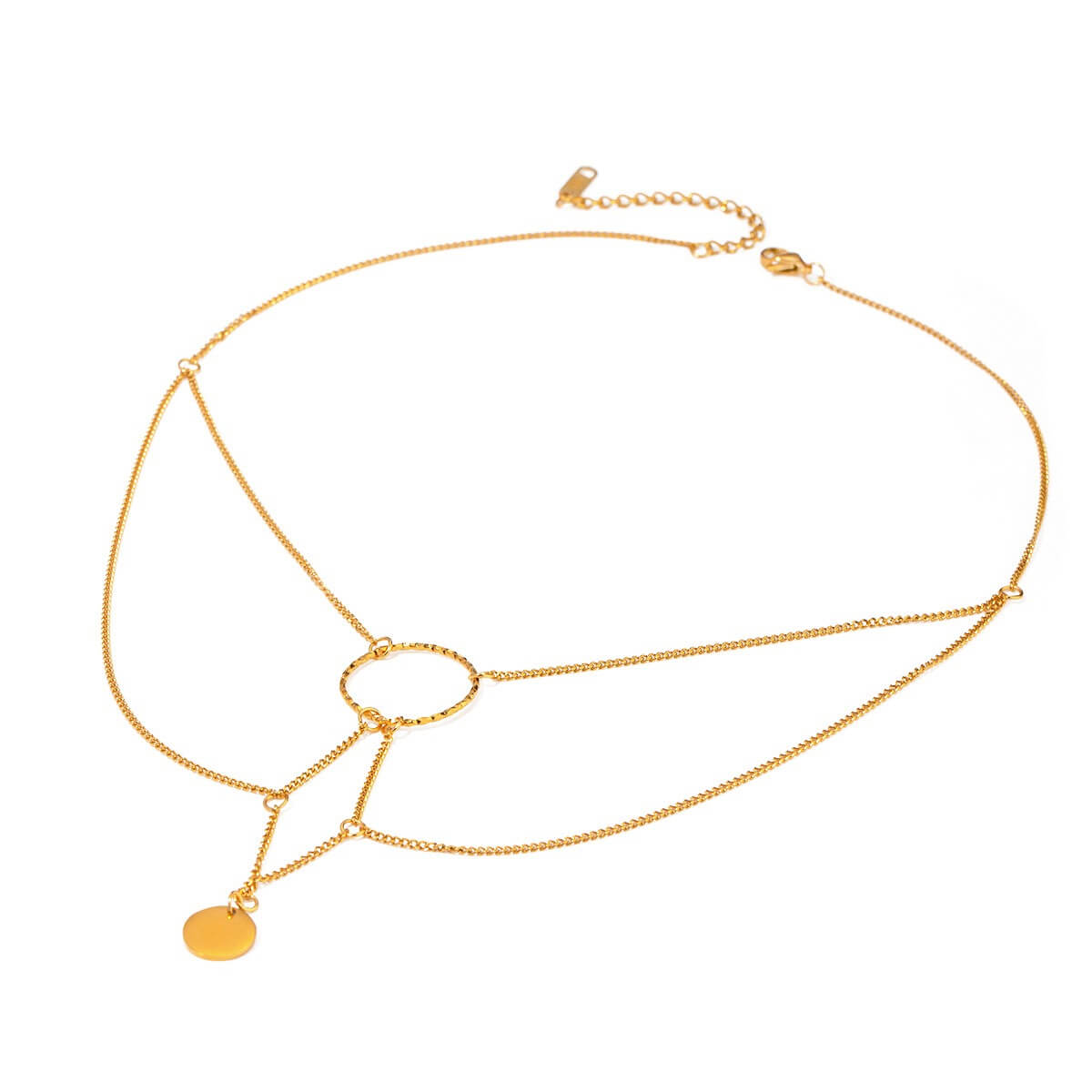 Elegant Layering Round Pendant Choker Necklace