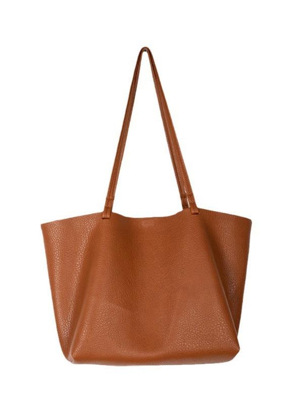 Leather Tote Bag Large Capacity Minimalist Design