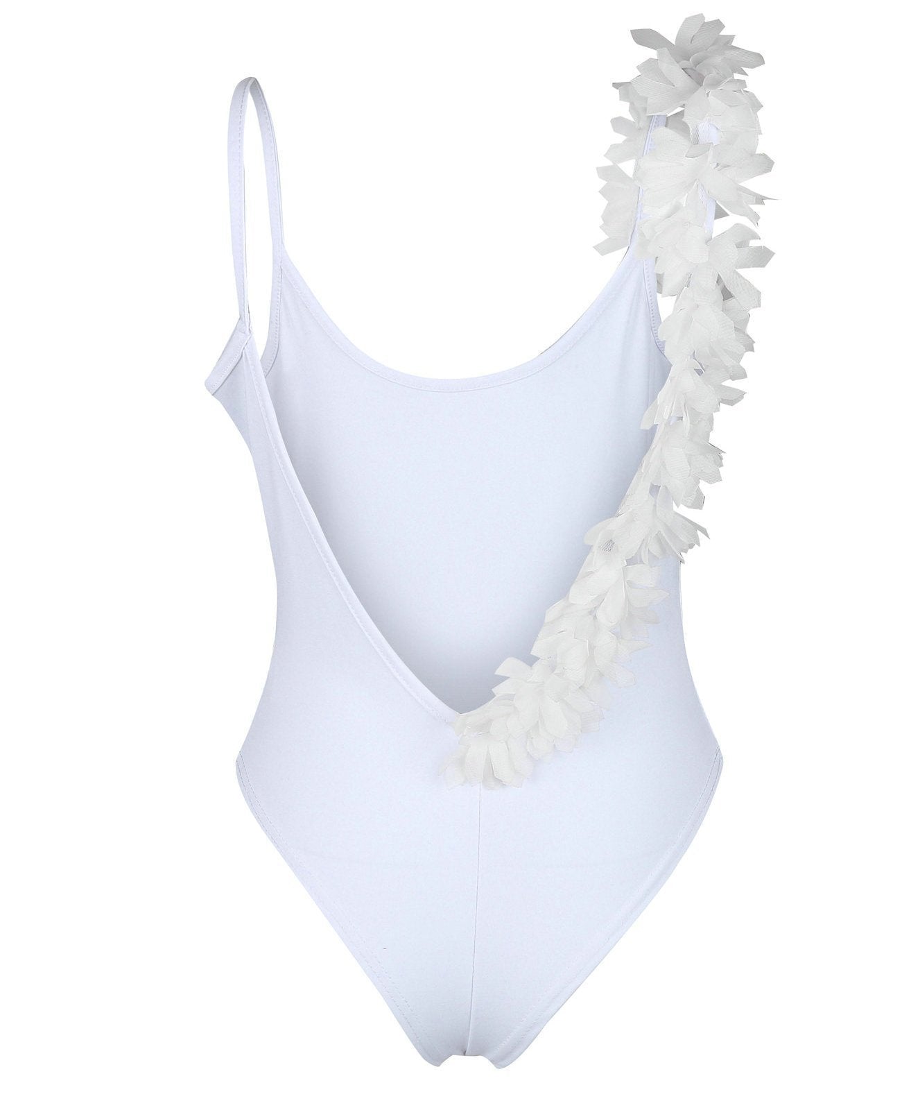 Summer Sexy V Neck Lace Stitching Backless One-Piece Swimsuit Bikini