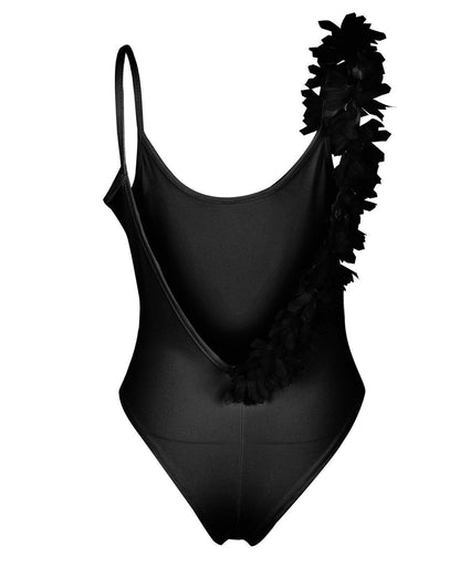Summer Sexy V Neck Lace Stitching Backless One-Piece Swimsuit Bikini
