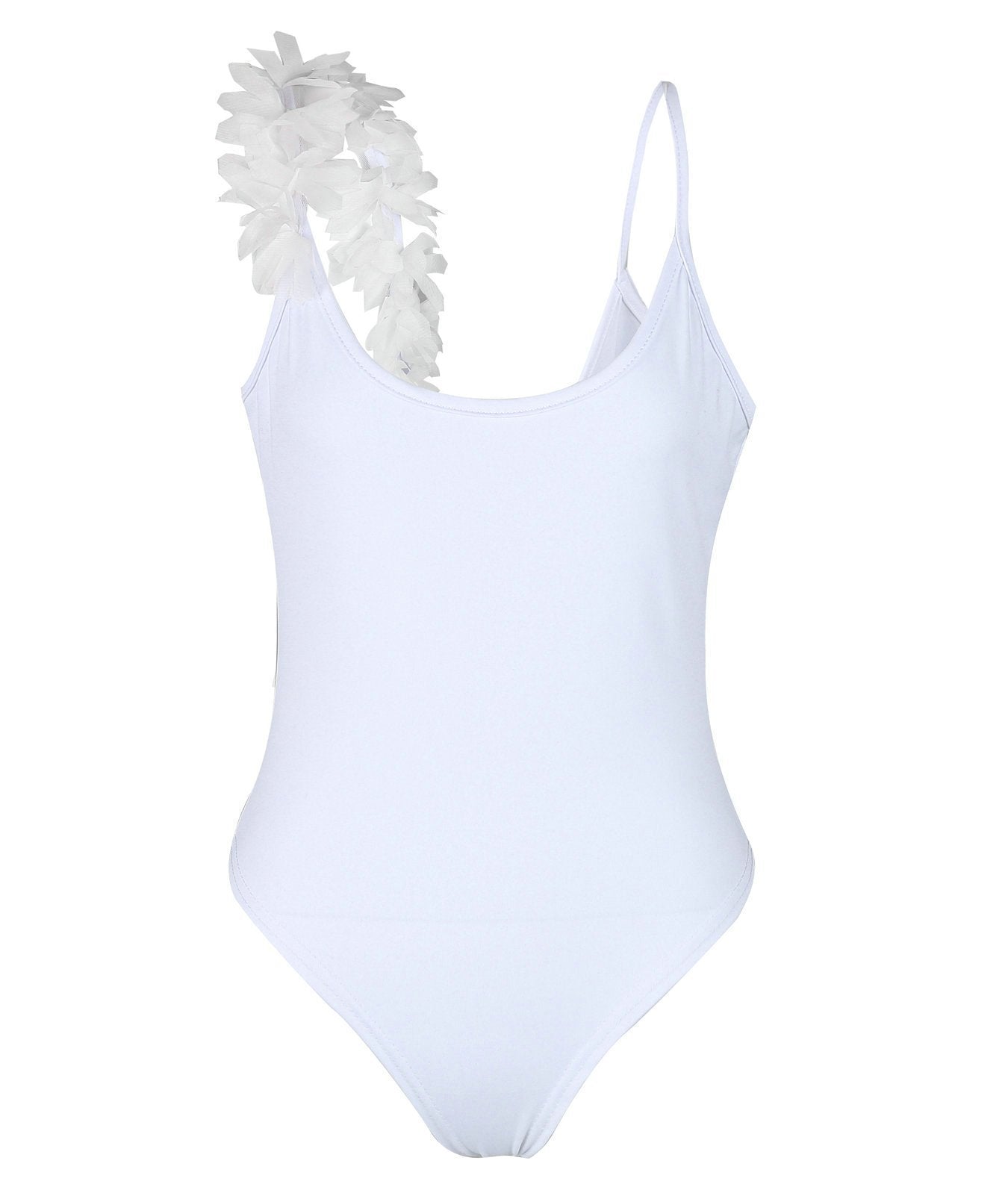 Summer Sexy V Neck Lace Stitching Backless One-Piece Swimsuit Bikini