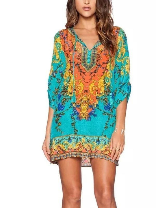 V Neck Mini Dress