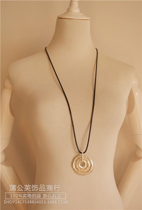 Retro Folk Style Literary Cotton And Linen Accessories Simple Loop Sweater Chain