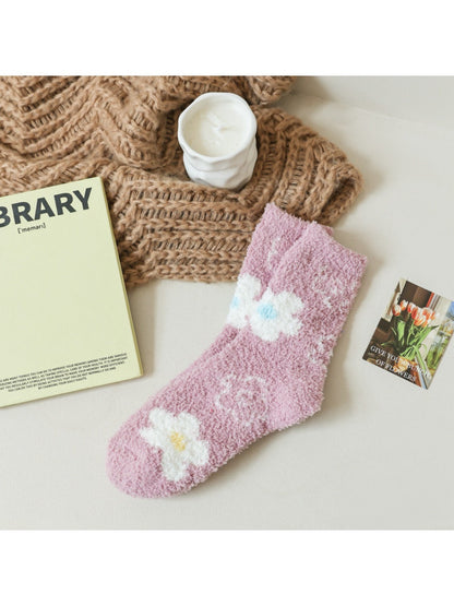 Rufia - Winter Jacquard Mid-calf Sleep Socks