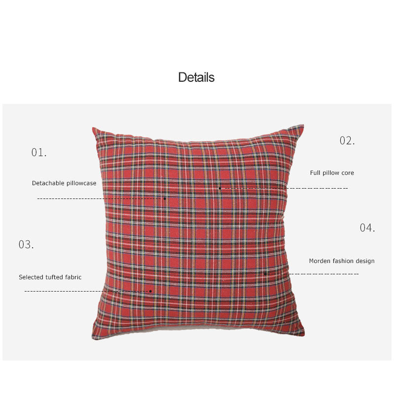Vintage Christmas Plaid Throw Pillow Covers