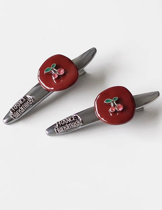 Cute Red Cherry Metal Hair Clip