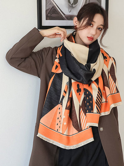 Winter Keep Warm Tasseled Imitated Cashmere Shawl&Scarf