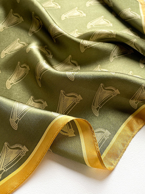 Urban Ink Green Mulberry Silk Square Scarf