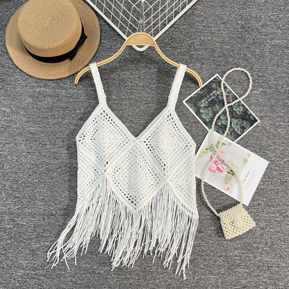 Checkered Bohemian Tassel Camisole
