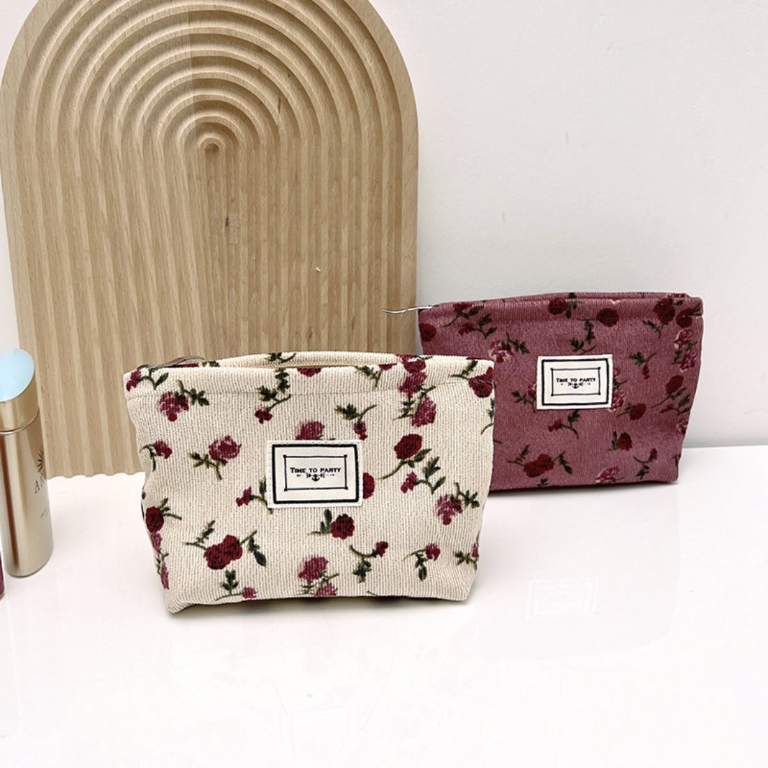 Cosbai - Corduroy Compact Makeup Bag