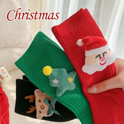 Christmas Creative Cartoon Thick Crew Socks