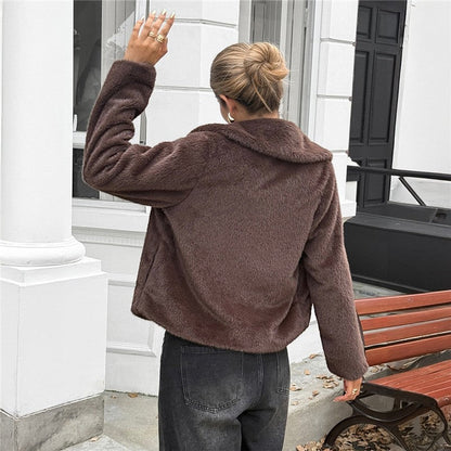 Solid Color Long Sleeve Sweater Coat