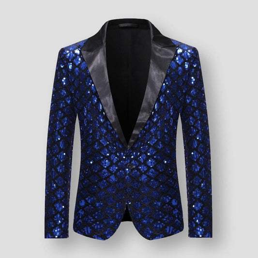 Sky Madrid Plaid Sequin Blazer