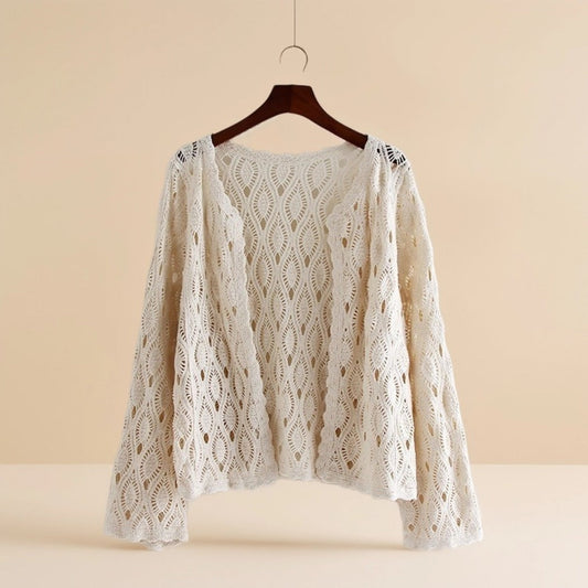 Crosa - Diamond Crochet Cardigan – All-Season Lace Cover-Up