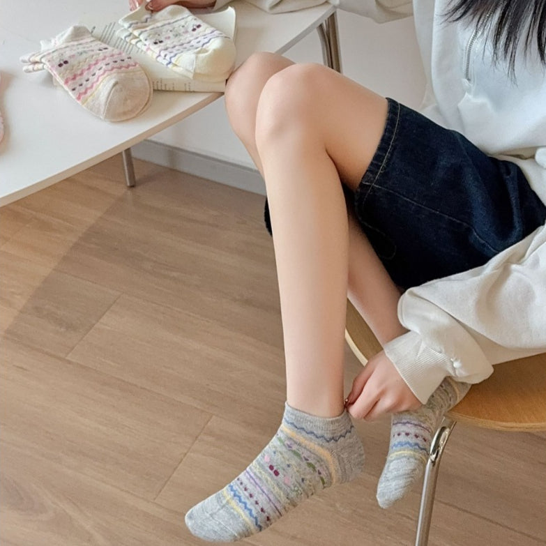 Rufia - Cute Cherry Ankle Socks with Bow Detail