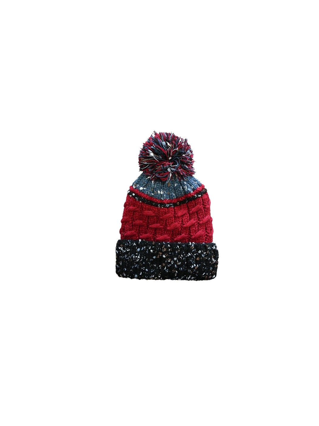 Haila - Speckled Knitted Beanie with Pompom