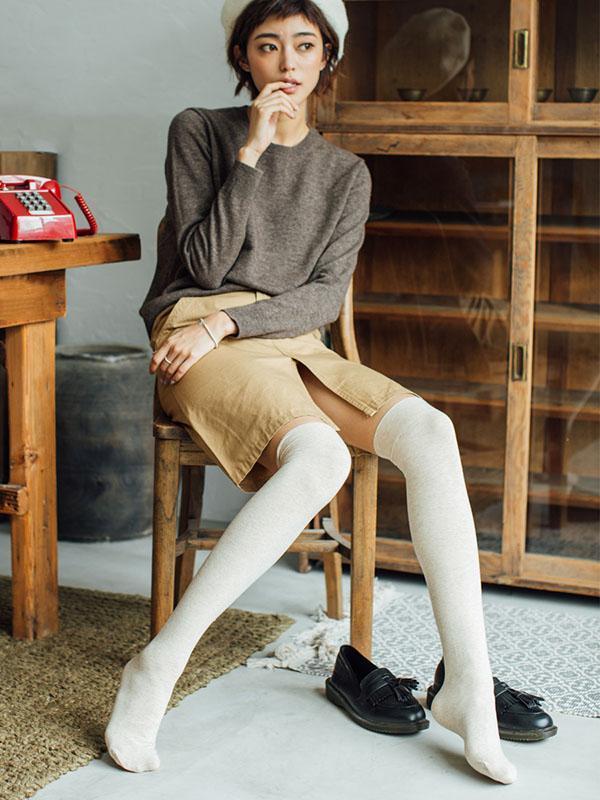 Cotton Soft Light Overknee Stockings